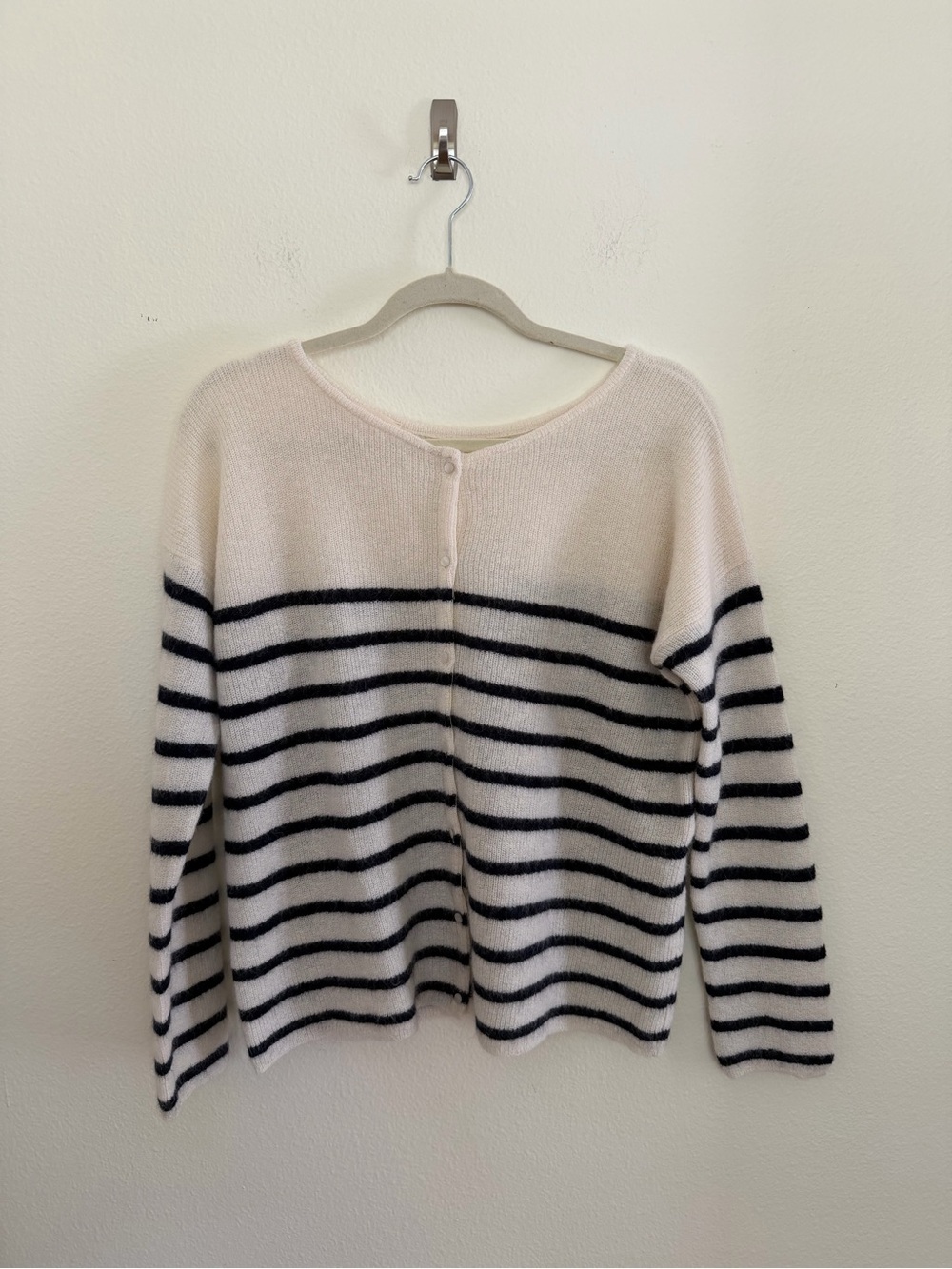 Sezane navy striped Gaspard cardigan